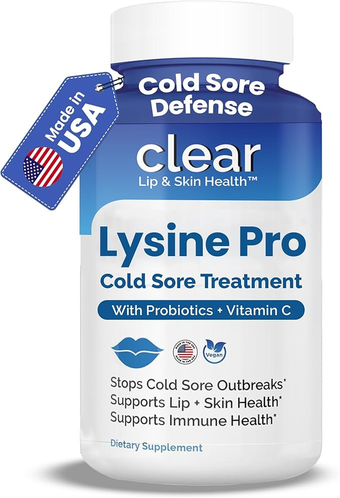 Lysine Cold Sore Treatment for Lips with Pre-Probiotics & VIT C | 1 Month Supply | Supercharged L... | Amazon (US)
