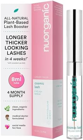 nuorganic Cosmic Lash Serum Without Prostaglandins | Eyelash Growth Serum for Thicker, Longer, Mo... | Amazon (US)