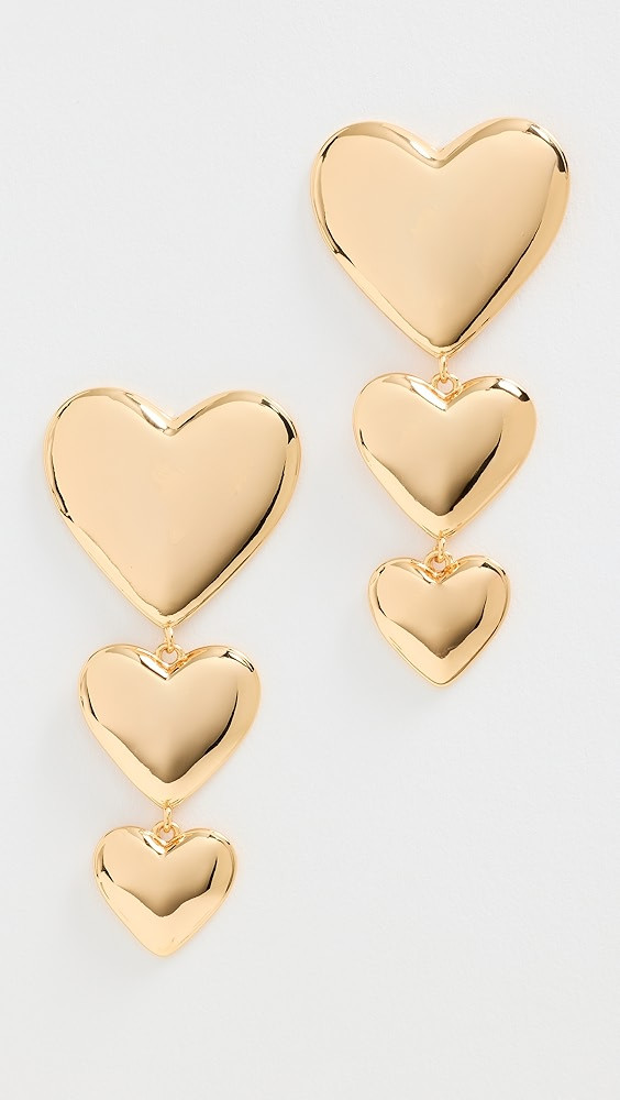 By Adina Eden Triple Graduated Heart Drop Stud Earrings | Shopbop | Shopbop