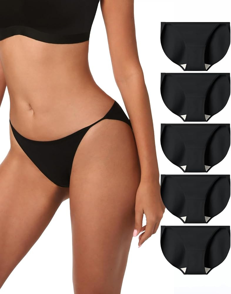 LUCKMEEY Cotton Underwear for Women Sexy Underwear High-Cut Underwears No Show Underwears Panties... | Amazon (US)
