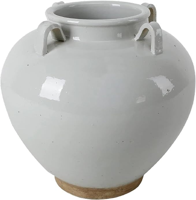 Artissance AM83030100 14 in. Tall Porcelain Clara Four Handles Vase (Décor), Off White Matte-Gla... | Amazon (US)