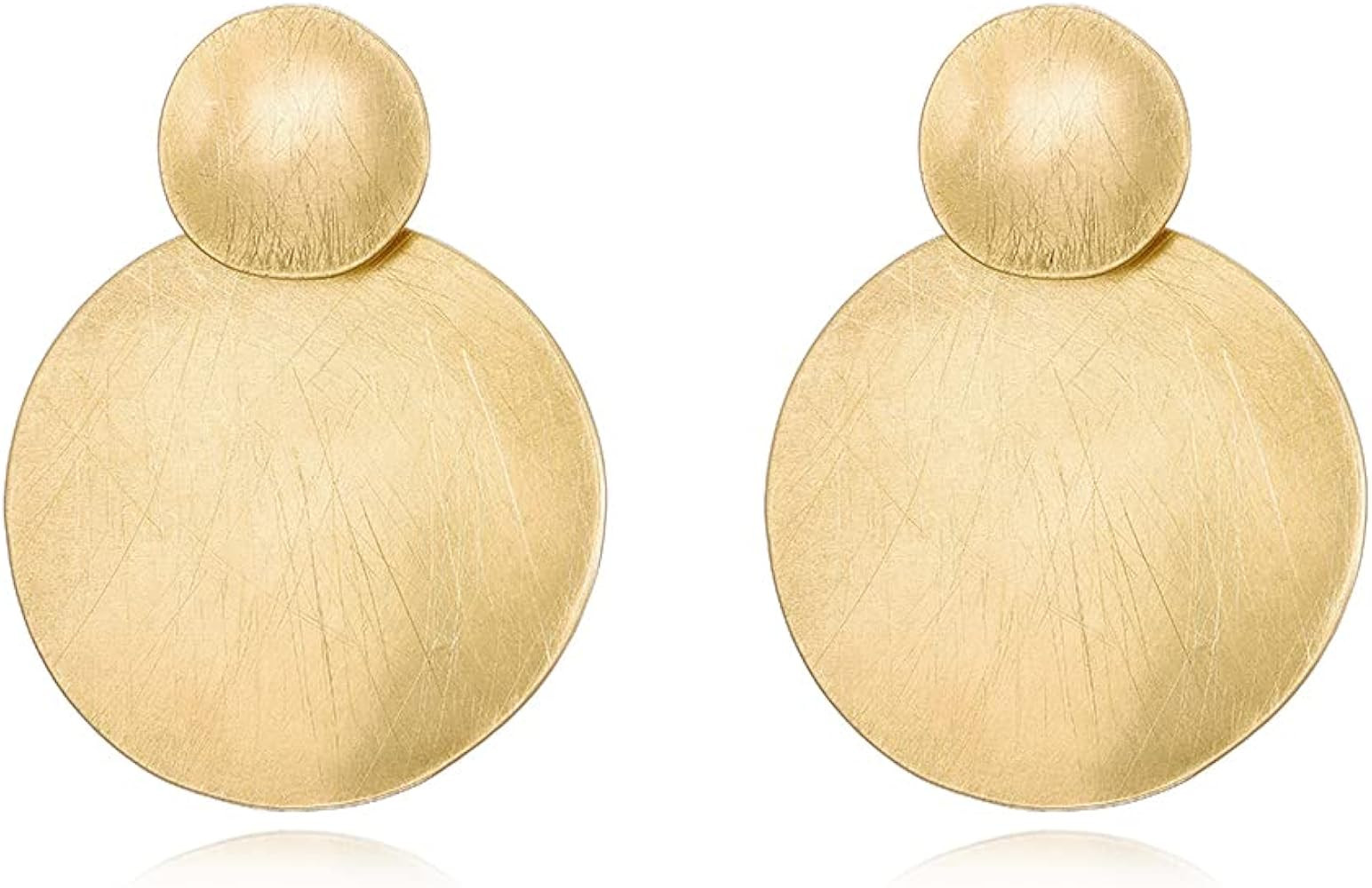 Matte Gold Silver Geometry Clip On Earrings for Women Retro Drop Clip Earrings for Women | Amazon (US)