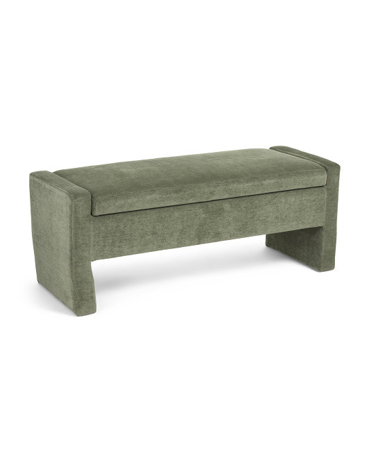 48x18 Braun Upholstered Storage Bench | TJ Maxx