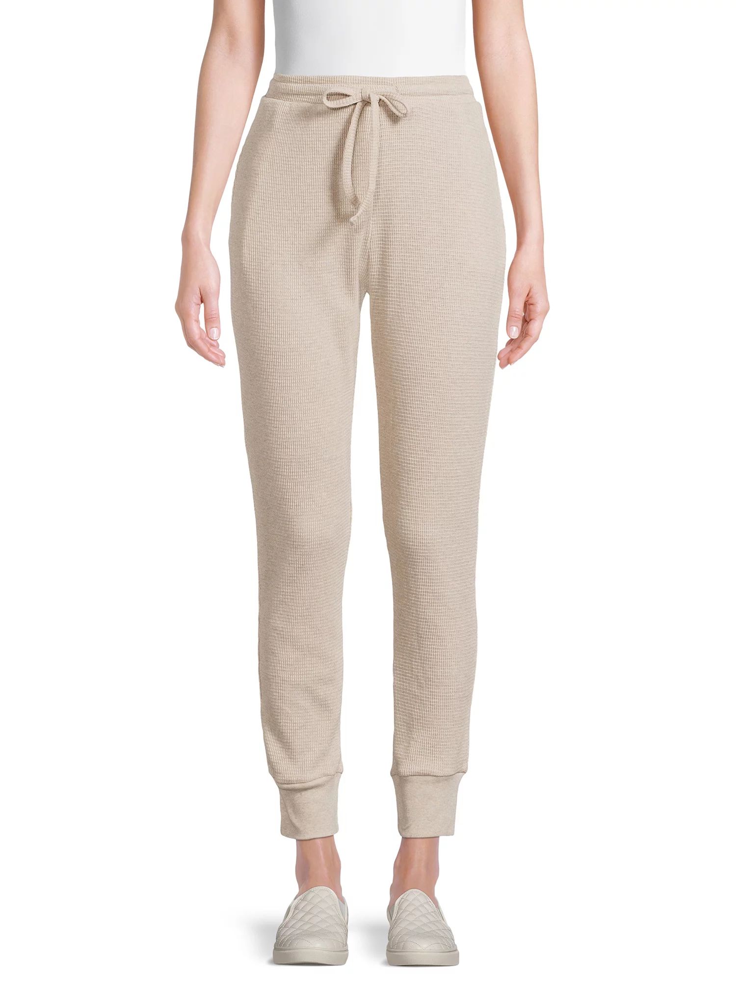 Hanes Women's Relaxed Fit Waffle Knit Thermal Jogger Pants - Walmart.com | Walmart (US)