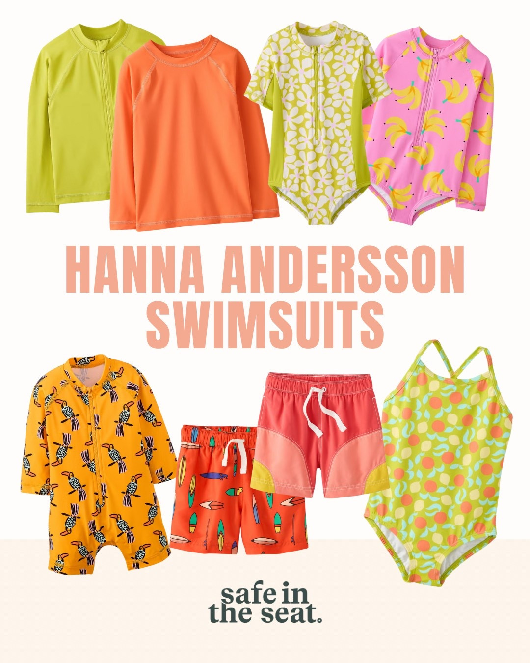 Here’s our top Hanna Andersson swimsuit picks for this Summer! ☀️

Remember that brightest is best when it comes to visibility!

🩱 In the pool, bright/neon pink, orange, yellow and green is best. 
🌊 In the lake or open water, bright orange, yellow, and green is best!

Avoid blue and white swimsuits for the best visibility! 

#LTKSeasonal #LTKKids #LTKSwim