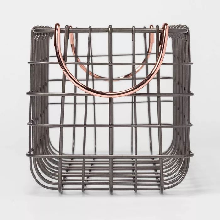 16"X6"X6" Wire Tank Top Basket with Handle Copper - Threshold™ | Target