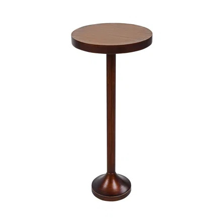 Jilyn Small Pedestal End Table Metal Base Side Table, Drinking Table w/ Scratching Distressed Fin... | Wayfair North America
