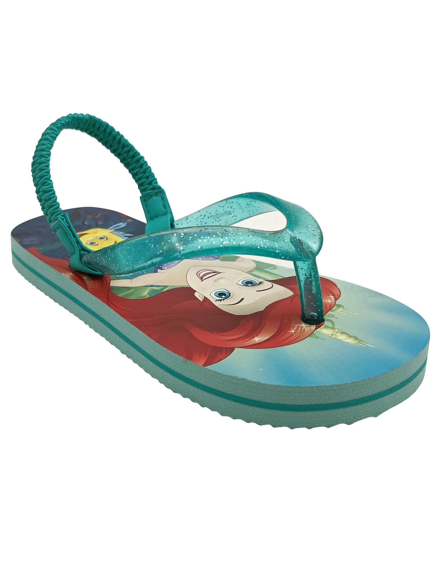 Disney The Little Mermaid Ariel & Flounder Beach Back-Strap Flip Flop (Toddler Girls) | Walmart (US)