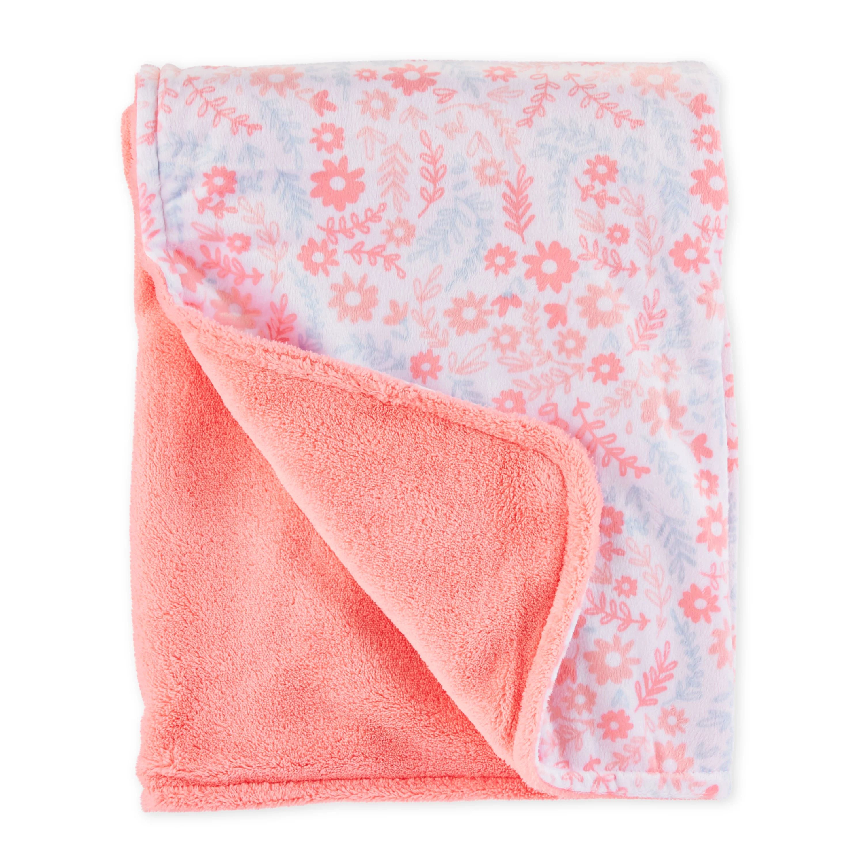 Parent's Choice Baby Girl Premium Ultra Soft Plush Floral Blanket | Walmart (US)
