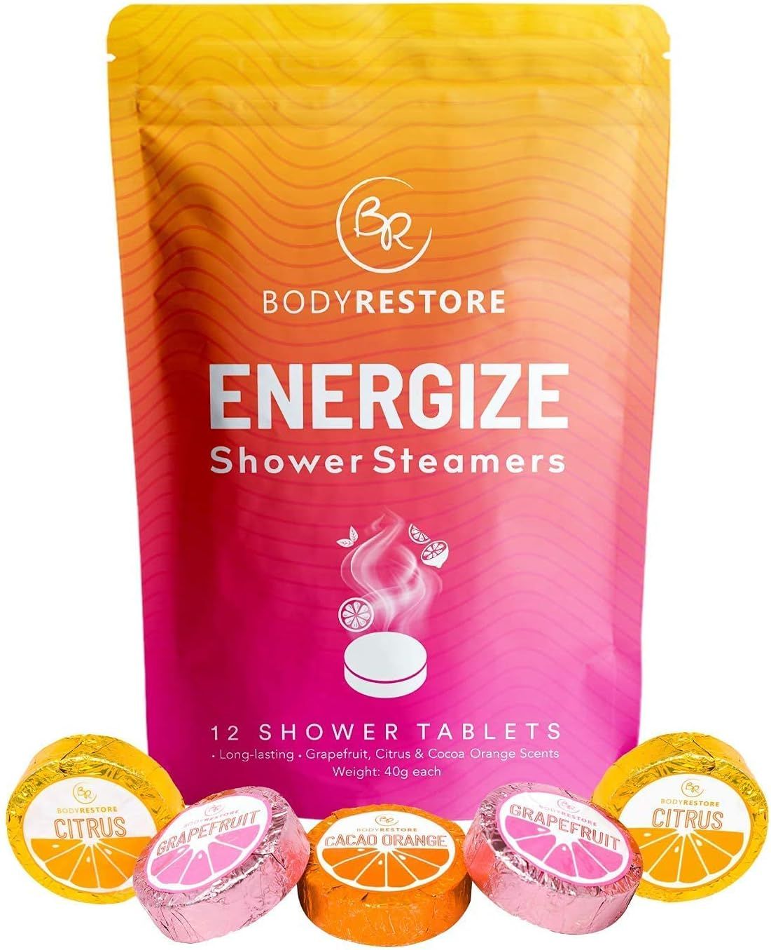 BodyRestore Shower Steamers Aromatherapy - 12 Pack Shower Bombs - Grapefruit, Cocoa Orange & Citr... | Amazon (US)
