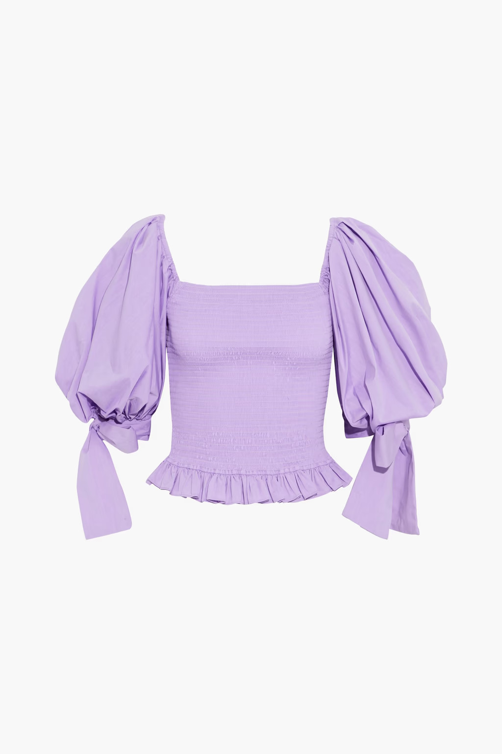 Nora shirred cotton-blend poplin blouse | The Outnet (US and CA)