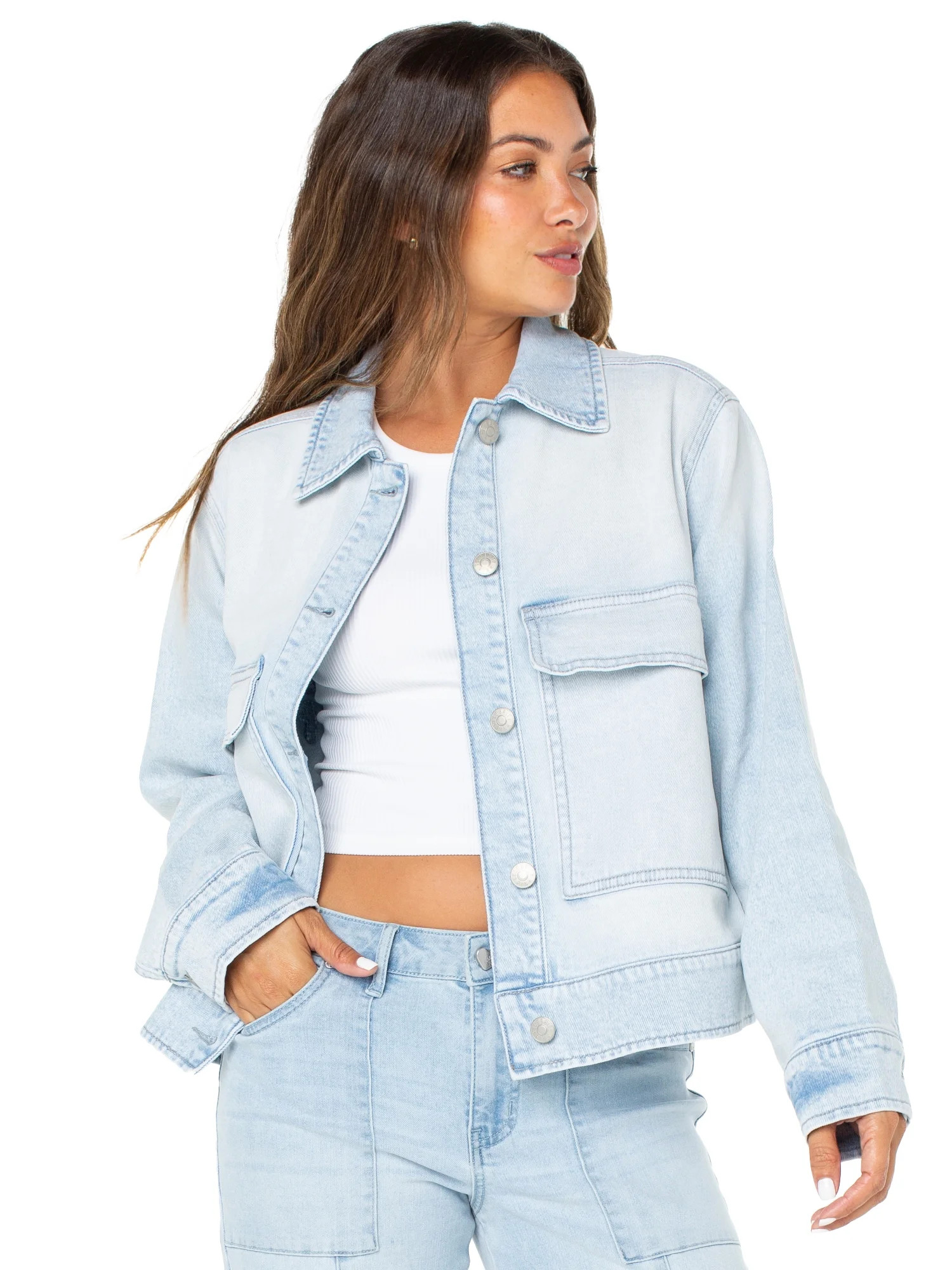 Celebrity Pink Oversize Denim Jacket | Walmart (US)
