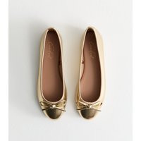Women's Gold Metallic Faux Leather Ballet Pumps New Look | New Look (UK)