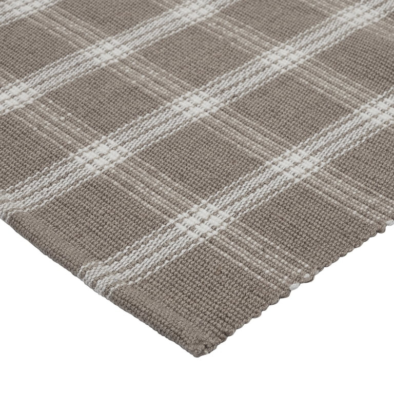 My Texas House Taupe Tanner Check Indoor/Outdoor Layering Rug, 24" x 38" | Walmart (US)
