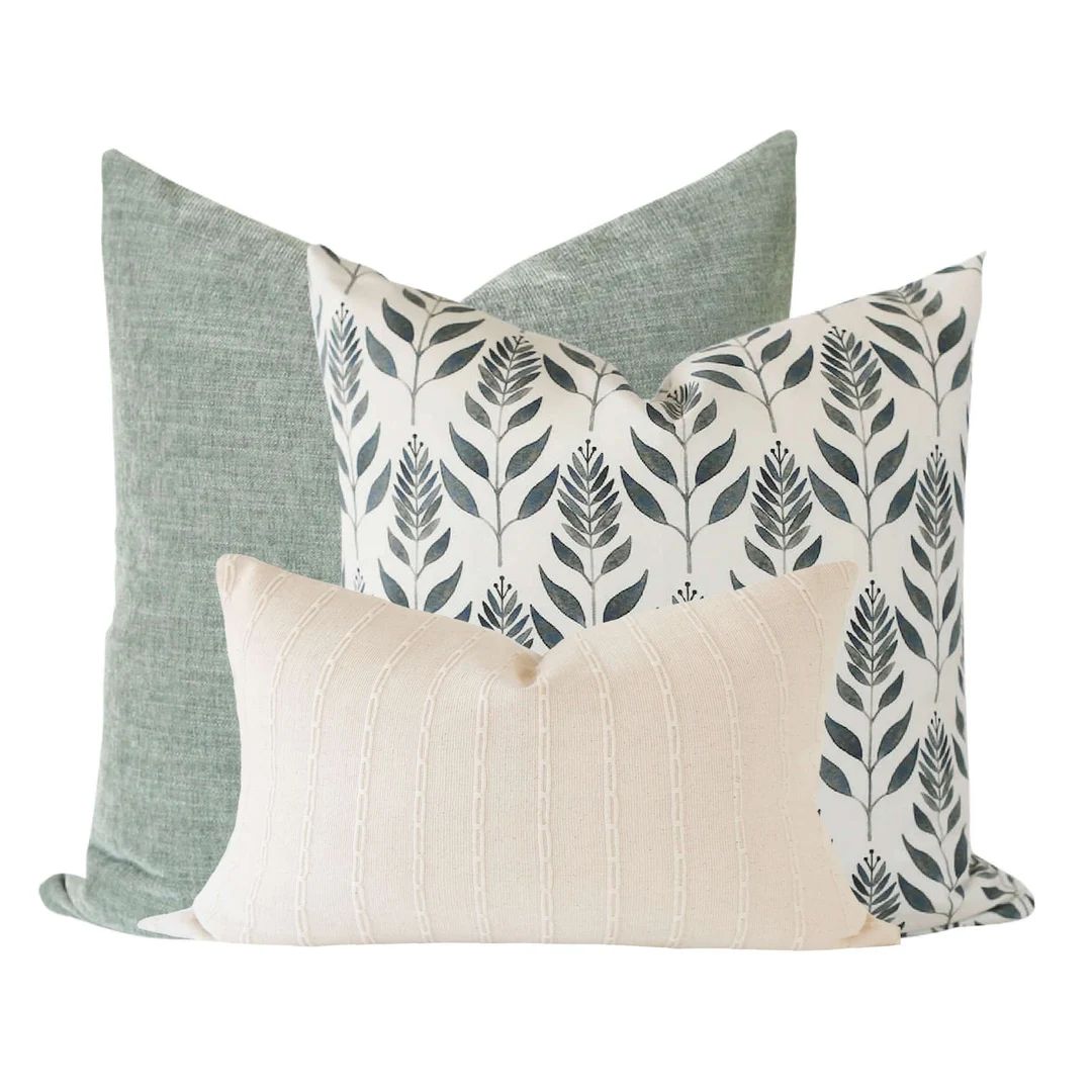 Couch Pillows Set, Floral Pillow, Pillow Combination, Throw Pillows Set, Pillow Combo Set, Textur... | Etsy (US)