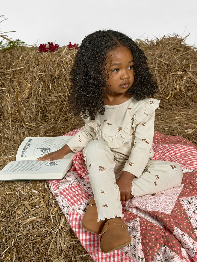 Modern Moments by Gerber Toddler Girl Ruffle Long Sleeve Top, Sizes 12M-5T | Walmart (US)