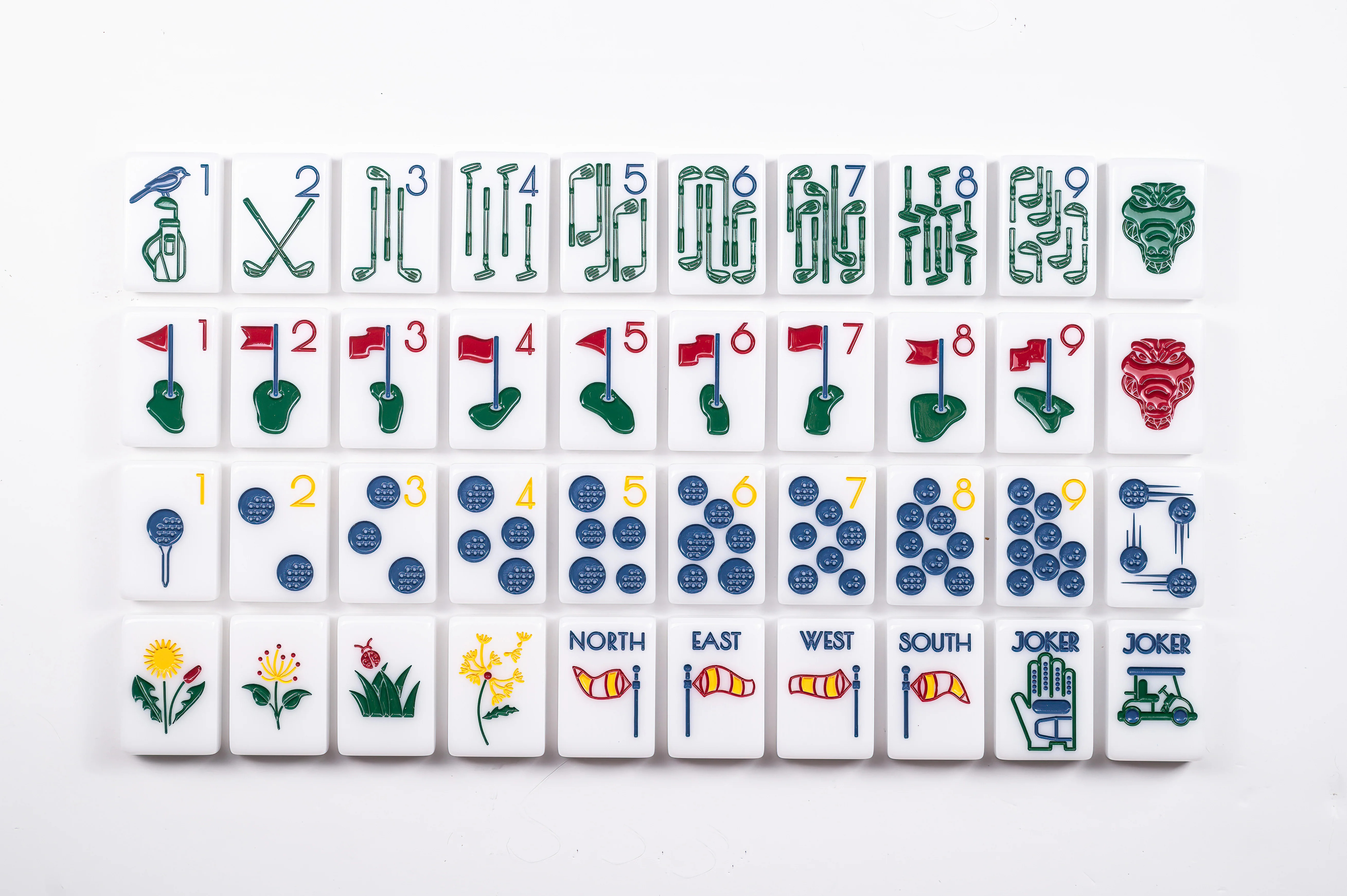 Golf-Themed Luxury Mahjong Tiles: Country Club Mahjong Tile Set | Southern Sparrow | Southern Sparrow