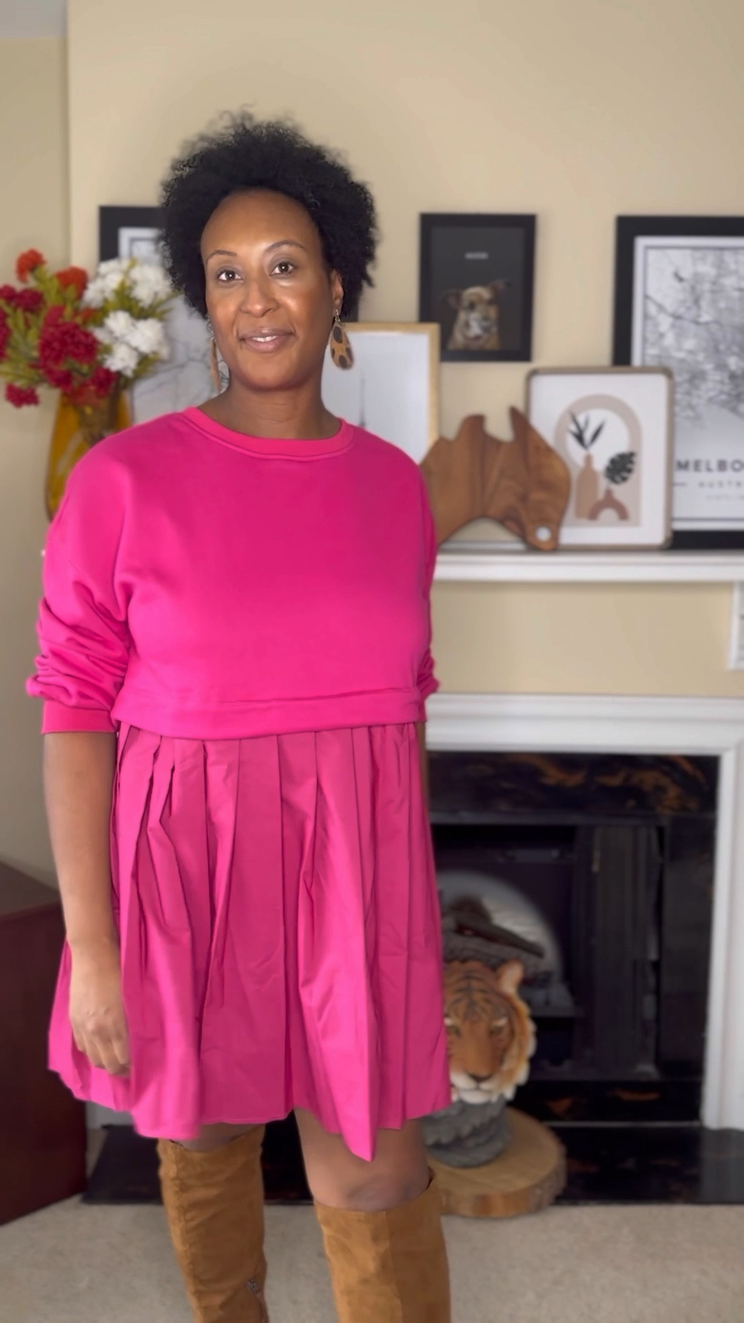 valentines day outfit | valentines | pink dress | comfortable | affordable dress | flowy dress | over the knee boots | otk boots 

#LTKfindsunder50 #LTKMostLoved #LTKVideo