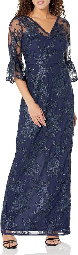 Adrianna Papell Women's Sequin Embroidery Gown | Amazon (US)
