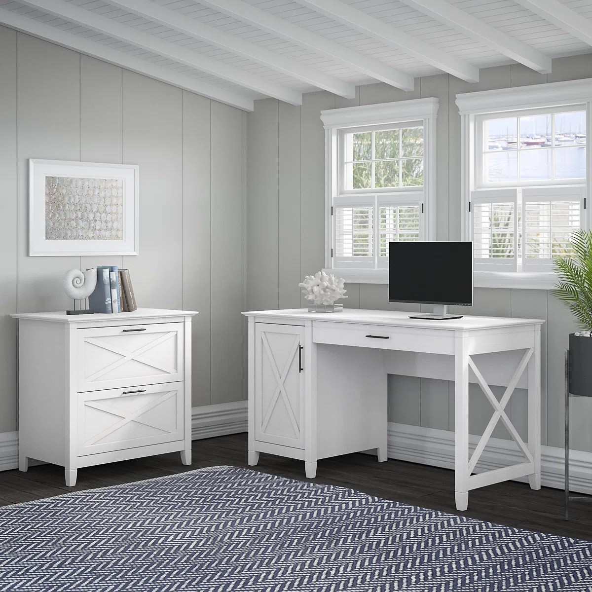 This white computer desk with matching 2 drawer lateral file cabinet from Wayfair is such a clean and functional home office setup. The classic cross panel details, spacious desktop, and built in storage make it perfect for working from home in style. Pair it with a patterned area rug and simple wall art for a bright, organized workspace.

#LTKSaleAlert #LTKHome