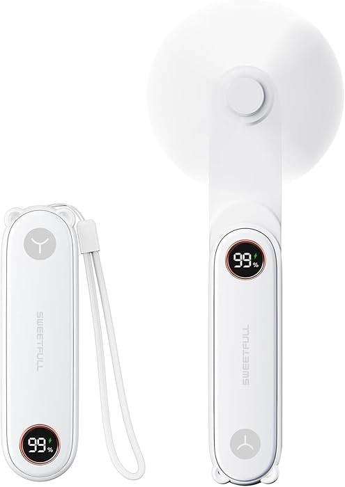 SWEETFULL Portable Handheld Mini Fan with LED Display, 3-in-1 Personal Foldable USB Rechargeable ... | Amazon (US)