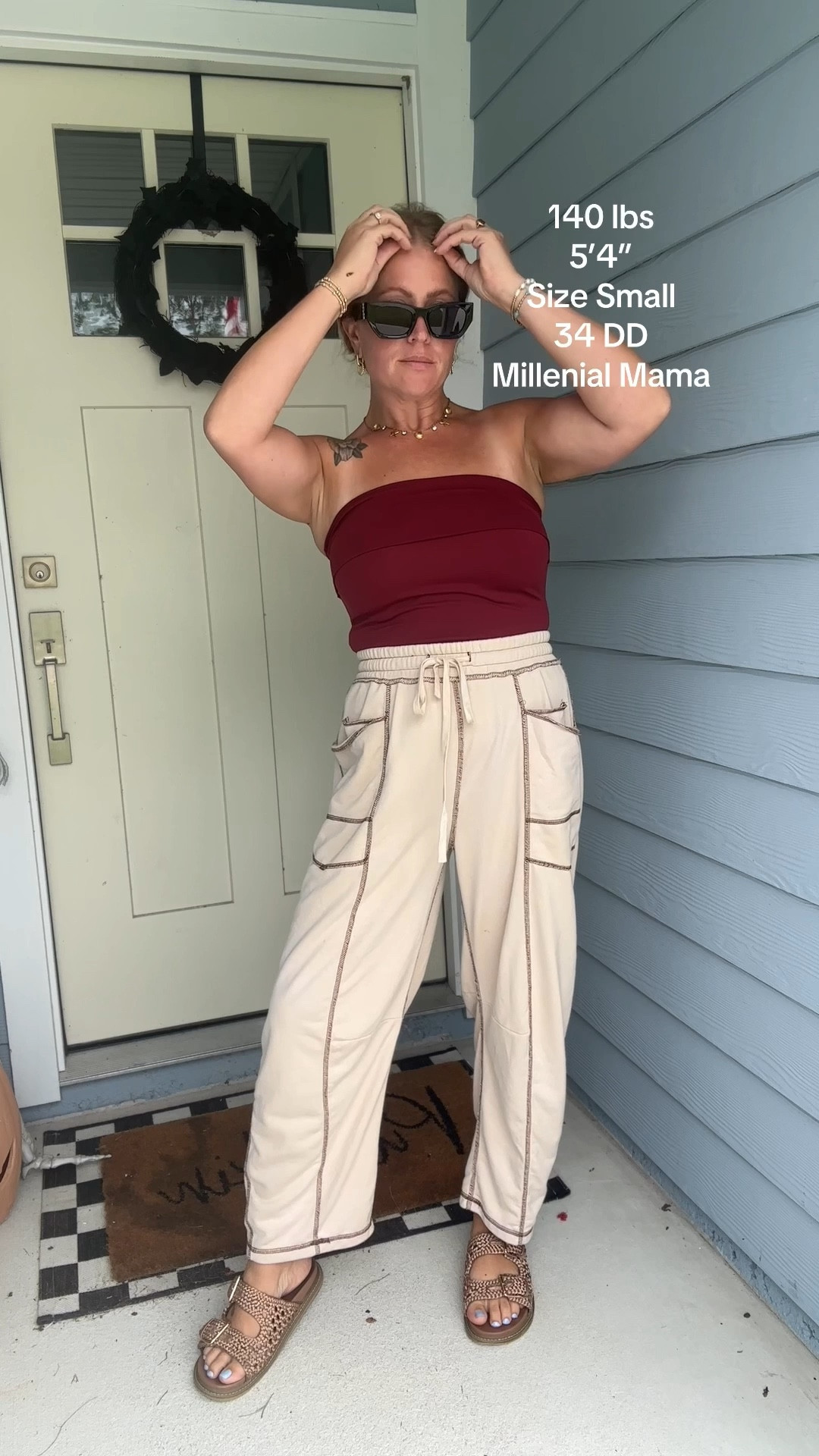 Pre fall outfit inspo! Barrel sweatpants that are lightweight enough for the south and warm enough for transitioning into fall in the north! #falloutfit #prefalloutfit #barrelsweatpants #tubetop #momoutfit

#LTKSeasonal #LTKTravel