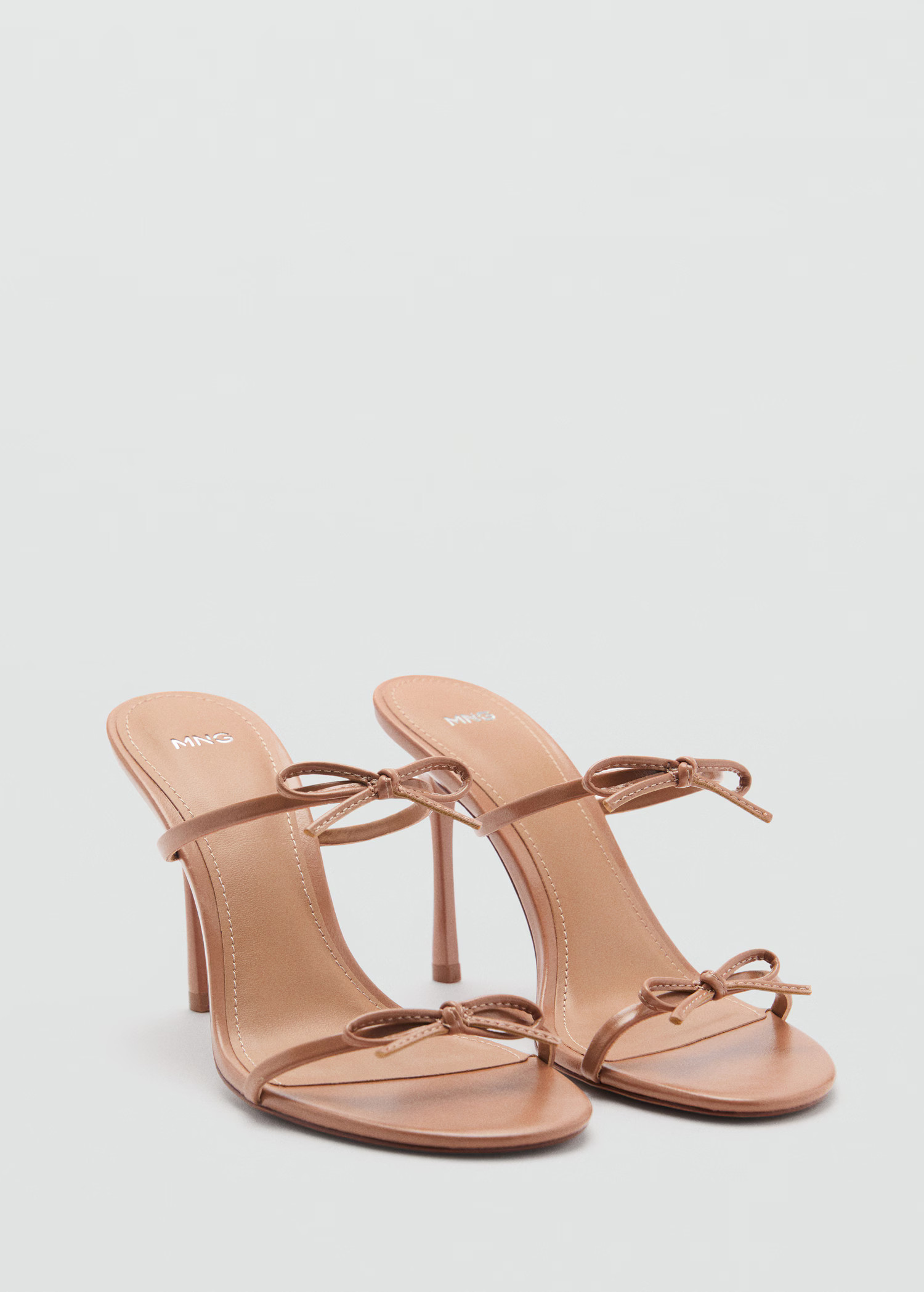 Strappy heeled sandals with bow detail - Women | MANGO USA | Mango (US/MX/AU)
