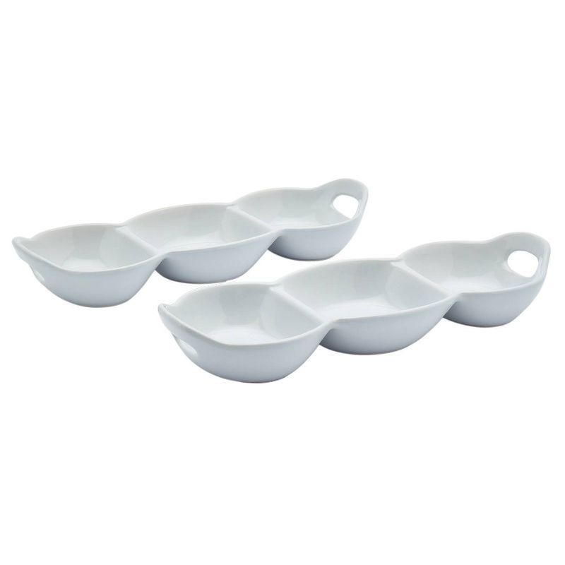 2pk Stoneware Condiment Serving Trays with Handles - Tabletops Gallery | Target