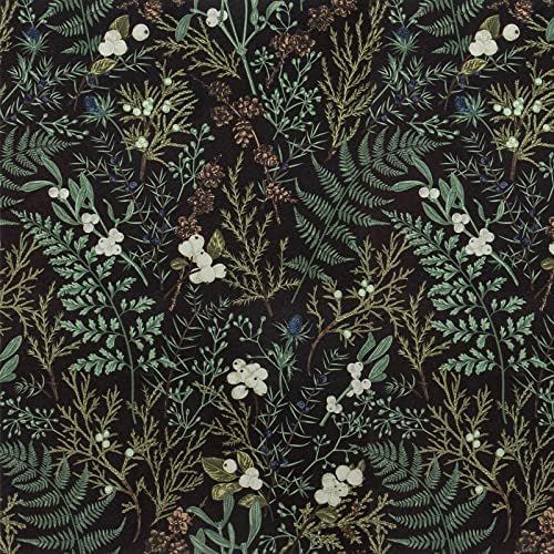 VaryPaper 17.7''x118'' Tropical Moss Leaf Peel and Stick Wallpaper Black Floral Wallpaper Self Ad... | Amazon (US)