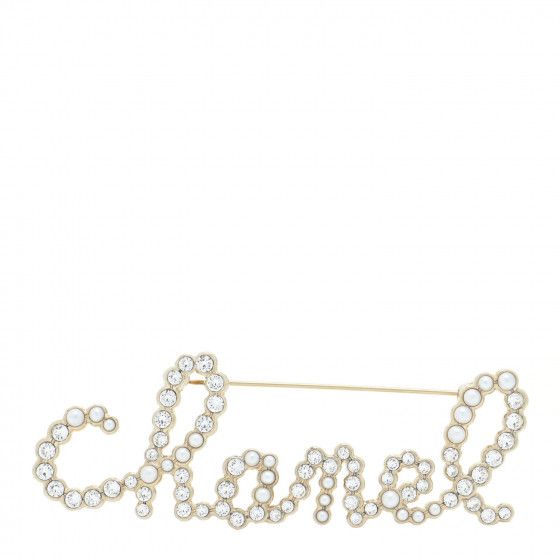 CHANEL Metal Glass Swirling Pearls Brooch Pin Gold | Fashionphile