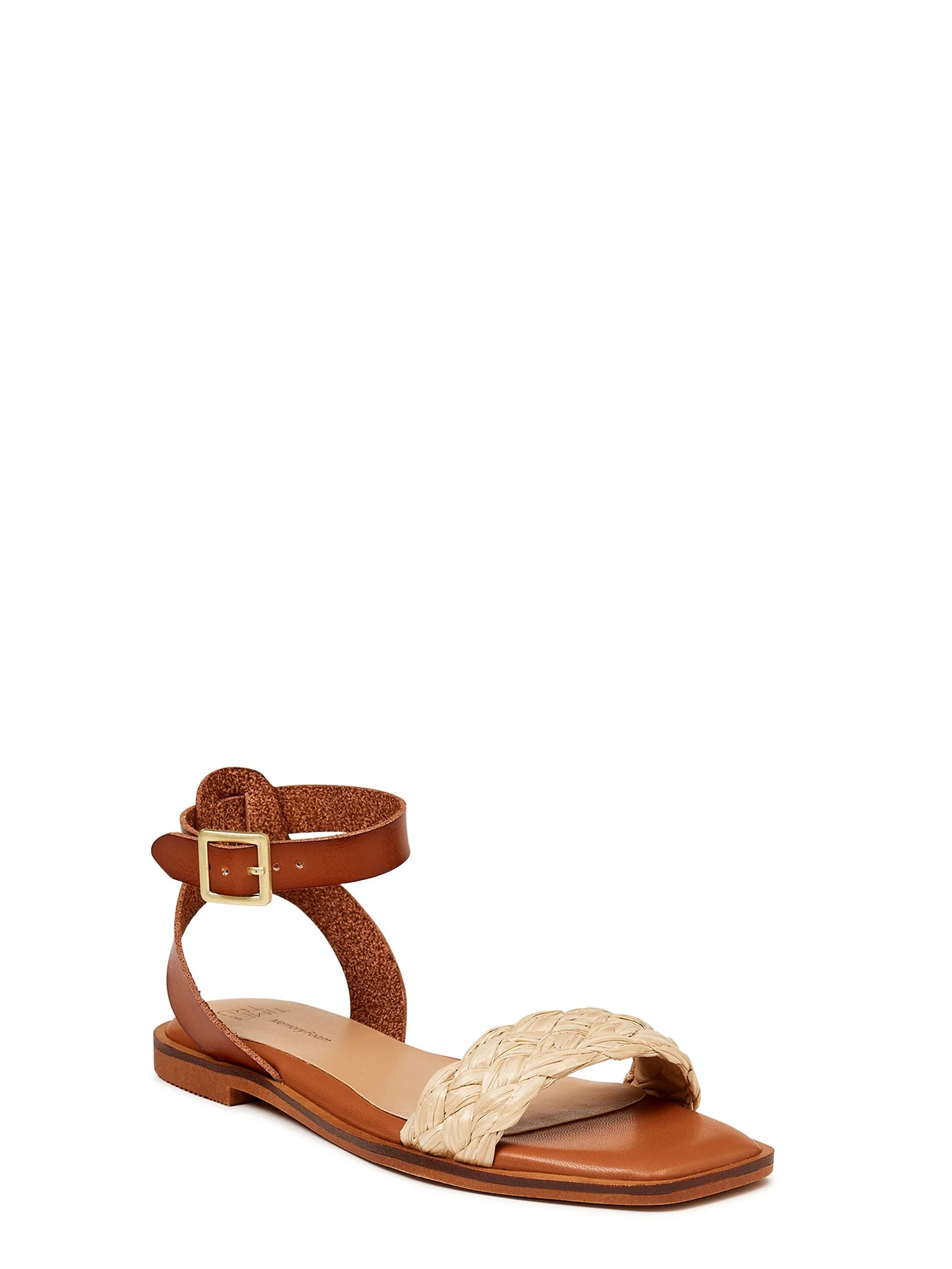 Time and Tru Women's Braided Ankle Strap Sandals | Walmart (US)