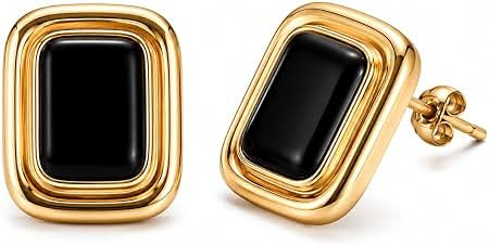 Amazon.com: Mahani Earrings for Women, Statement Earrings for Women, Chunky Square Earrings, Wate... | Amazon (US)