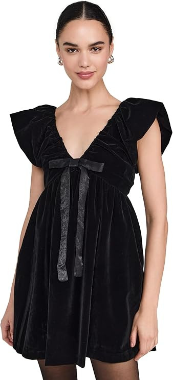 endless rose Women's Velvet Satin Bow Mini Dress | Amazon (US)