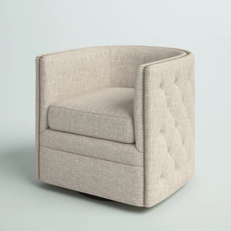 Lavaca 30.3" Wide Tufted Polyester Swivel Barrel Chair | Wayfair Professional
