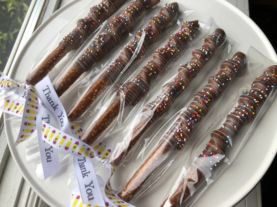 1 Dozen Thank you Chocolate Pretzels, Thank You Gift, Teacher Appreciation Week, Teacher Gift, Co... | Etsy (US)
