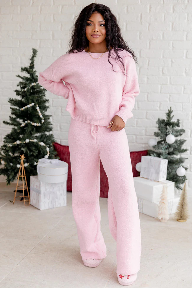 Movies And Chill Fuzzy Pink Lounge Pants | Pink Lily