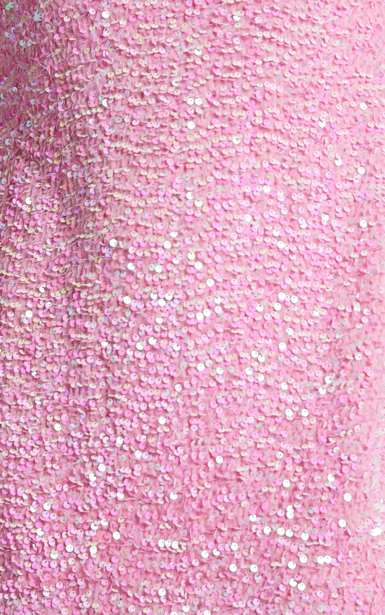 Valetta Mini Dress - Sequin low back shift dress in Pink Sequin | Showpo (US, UK & Europe)