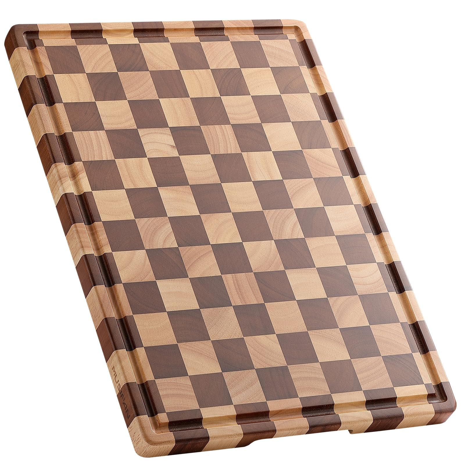 Acacia Wood Cutting Board for Kitchen – Chopping Board with Grooves & Handles, Large Wooden Cut... | Amazon (US)