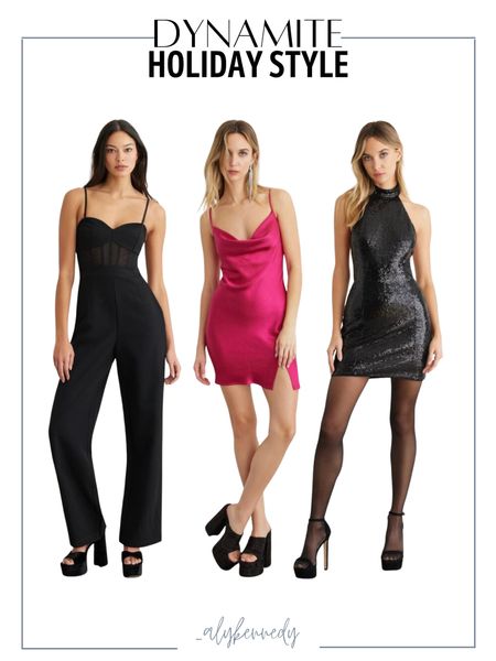 Holiday style, holiday party, Christmas dresses, jumpsuit, dynamite outfits

#LTKSeasonal #LTKHoliday #LTKstyletip