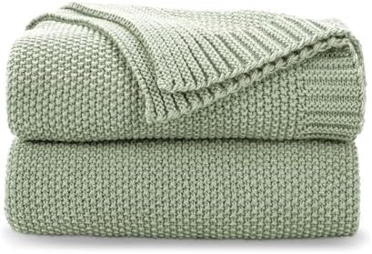 Sage Green Seed Stitch Throw Blanket 50"x60", Farmhouse Decor | Amazon (US)