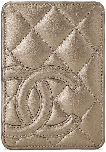 Amazon.com: CHANEL, Pre-Loved Bronze Quilted Calfskin Cambon Card Holder, Bronze : Luxury Stores | Amazon (US)