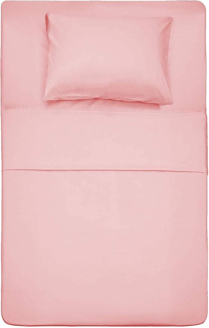 Best Season 3 Piece Bed Sheet Set (Twin,Blush Pink) 1 Flat Sheet,1 Fitted Sheet and 1 Pillow Case... | Amazon (US)