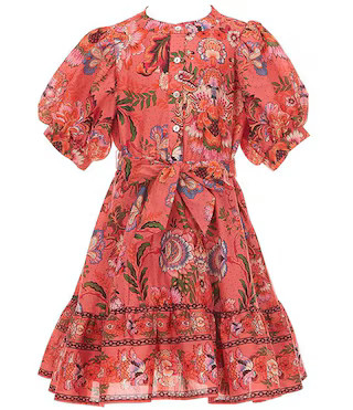 A Loves A Big Girls Bubble Sleeve Floral Print Dress | Dillard's | Dillard's