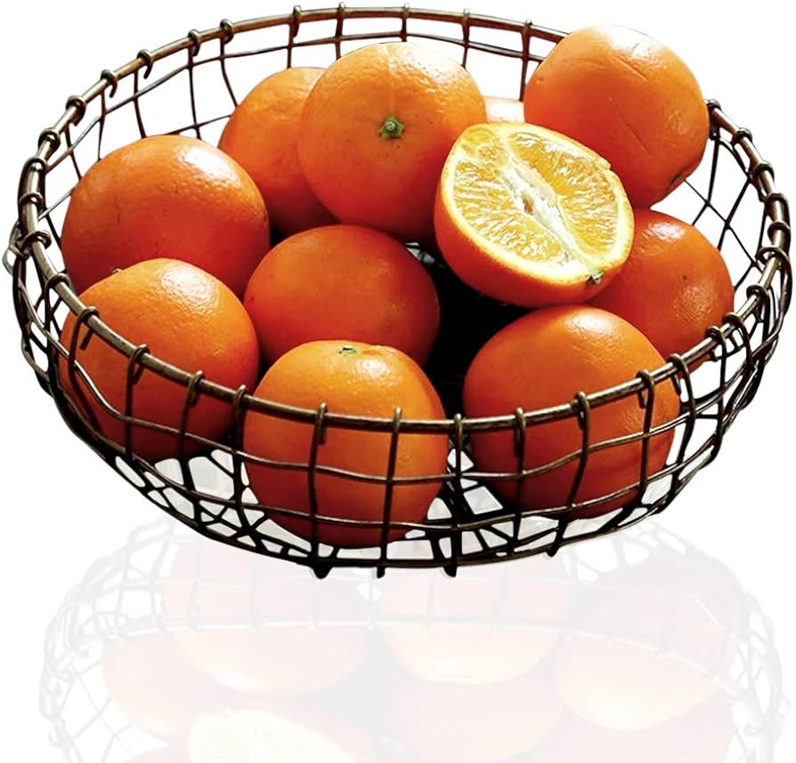 Retro Iron Fruit Basket, Handcrafted Rustic Farmhouse Wire Fruit Bowls Vintage Style Countertop B... | Amazon (US)
