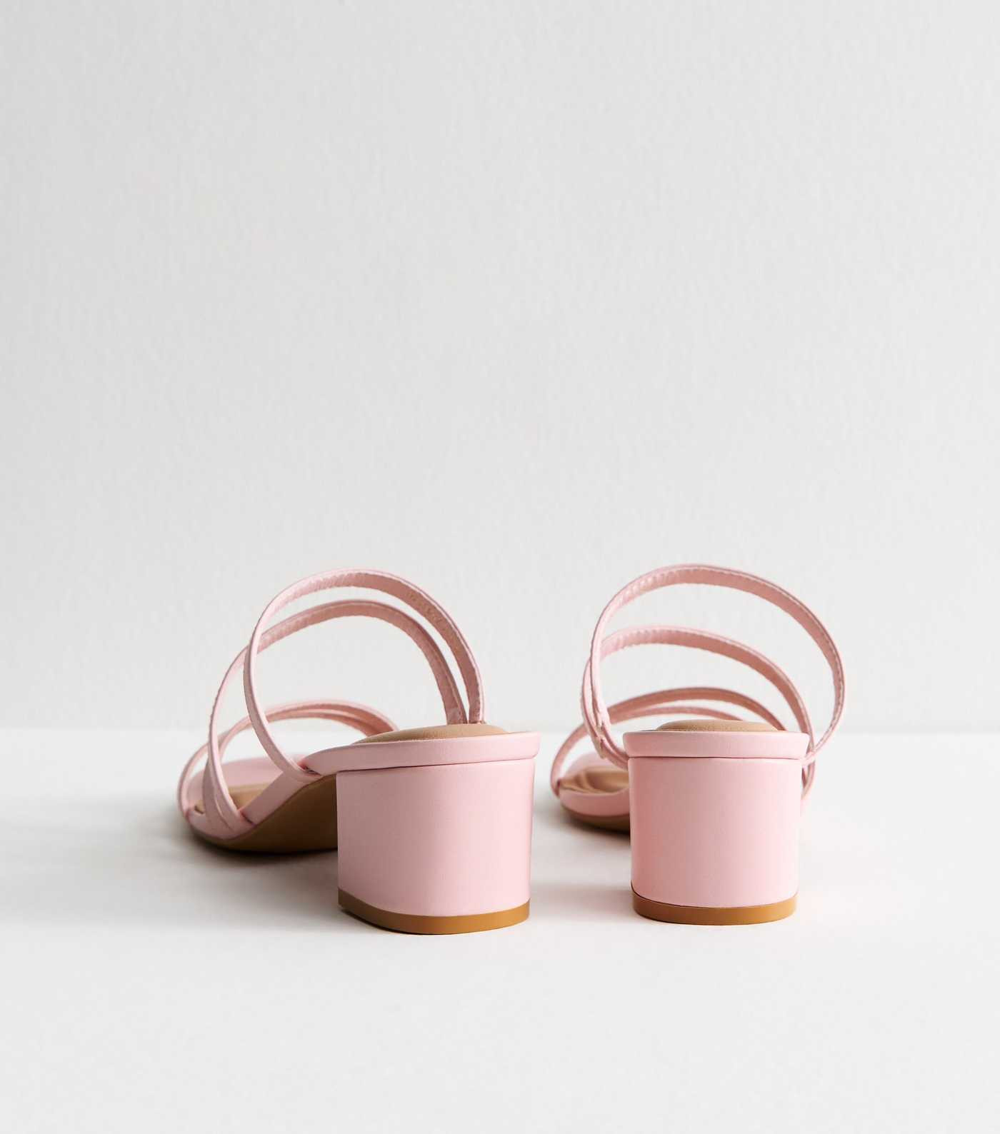 Light Pink Faux Leather Block Heel Mule Sandals | New Look | New Look (UK)