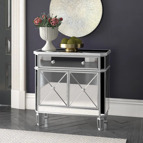 Lela 32.5'' Tall 2 - Door Mirrored Accent Cabinet | Wayfair North America