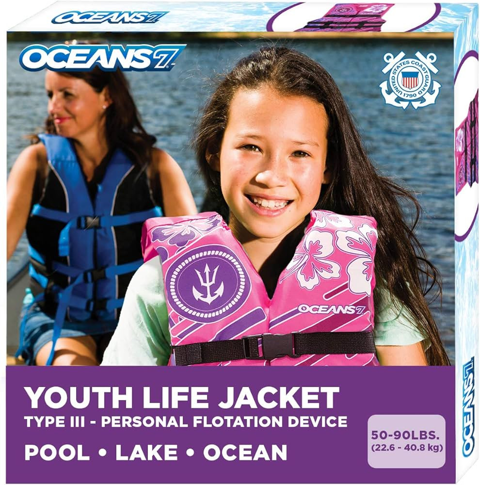 New Oceans7 US Coast Guard-Approved, Type III Youth Life Jacket - Personal Flotation Device with ... | Amazon (US)