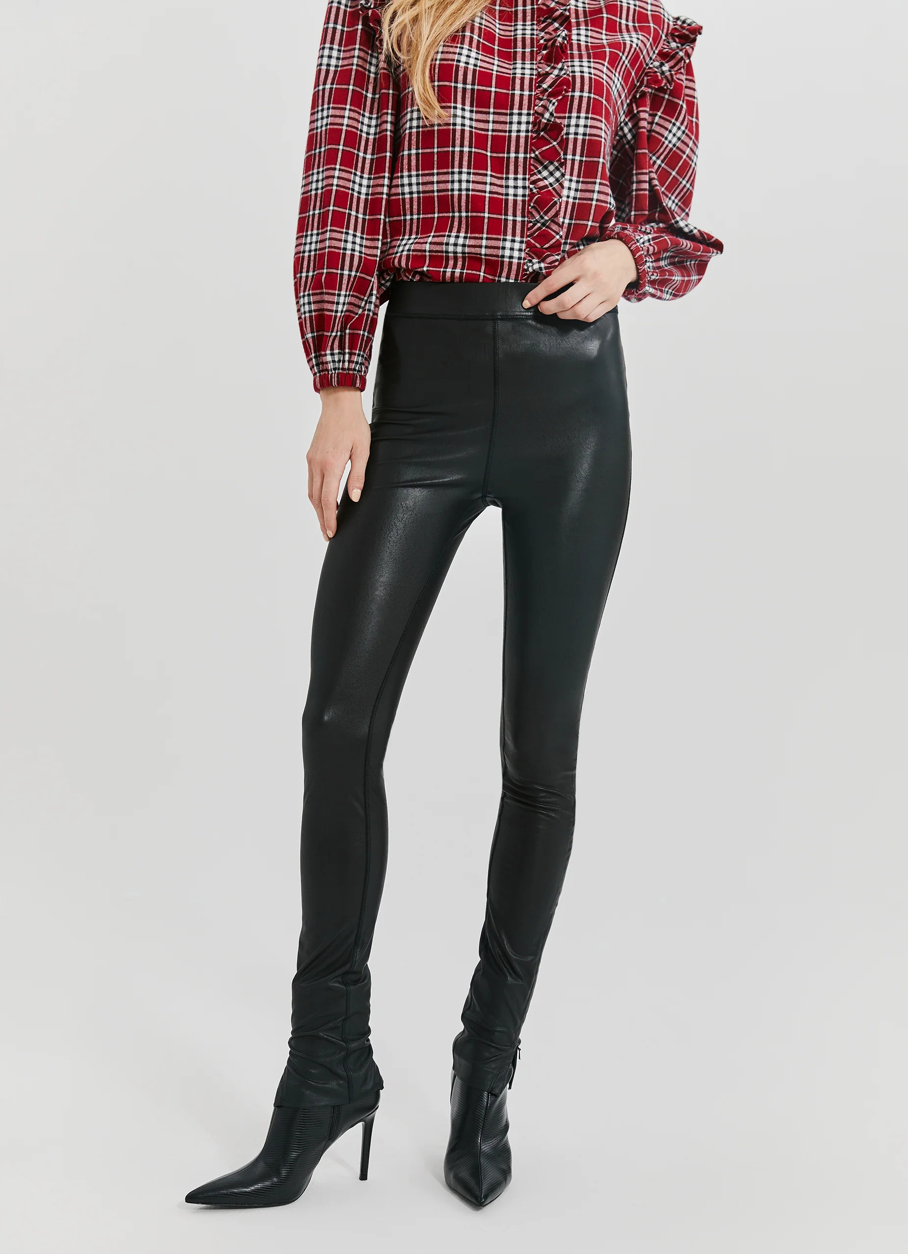High Waisted Faux Leather Leggings Black | Something Navy | Something Navy