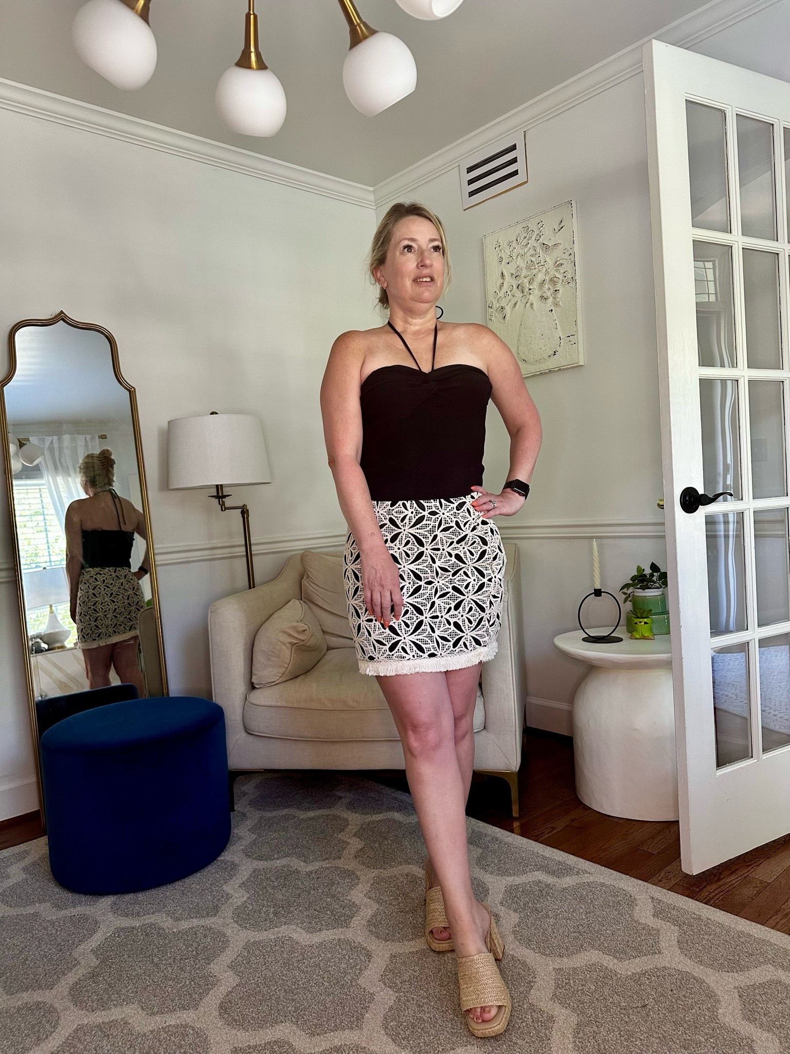 Swapped the oversized button down for a fitted halter top and honestly… this might be my favorite way to style this skirt. The contrast makes the crochet detail stand out so much more and gives it that elevated vacation dinner vibe while still feeling comfortable. This would be so cute for a beach dinner, resort night out, summer concert, or date night. Linked all the pieces in my LTK.

Vici code trilbystyle40

#ltkstyle #summerstyle #vacationoutfit #petitefashion #over40style #resortwear #datenightstyle #crochetskirt #summerfashion #beachdinneroutfit #coastalstyle #vacationstyle #marylandinfluencer #easternshoremd #styledontheshore #coastalchicstyle

#LTKWedding #LTKPetite #LTKOver40