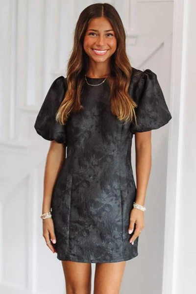 SuperBloom Mini Dress - Black | Hazel and Olive